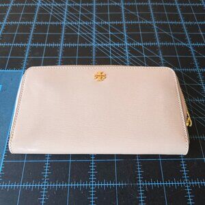 Tory Burch Robinson Wallet Blush Pink Zip Around Wallet Leather